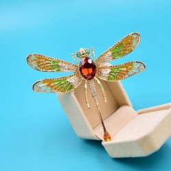 Grande libélula de cristal - broche