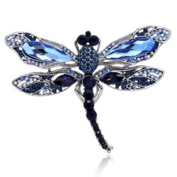 Libélula de cristal azul - broche