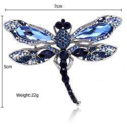 Blue crystal dragonfly - broochBrooches