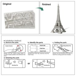 Torre Eiffel 3D - quebra-cabeça de metal - modelo de montagem