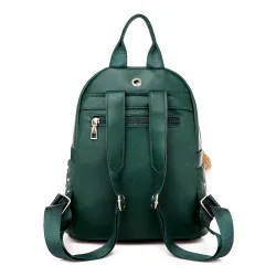Leather backpack - with decorative studs - large capacityBackpacks