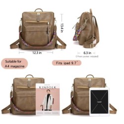 Mochila de couro multifuncional - bolsa de ombro - grande capacidade