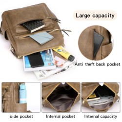 Mochila de couro multifuncional - bolsa de ombro - grande capacidade