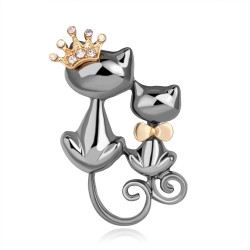 broche duplo de gatos