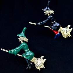 Bruxa na vassoura - broche