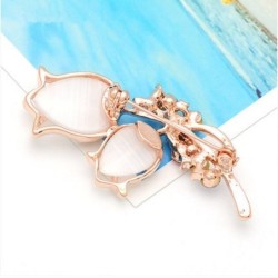 Tulipas opalas duplas com cristais - broche