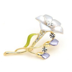 broche de flor de cristal