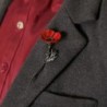 Trevo de quatro folhas vermelho - broche elegante