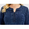 Vestido jeans de malha - tamanho grande