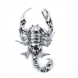 Escorpião prateado - emblema de metal - adesivo de carro
