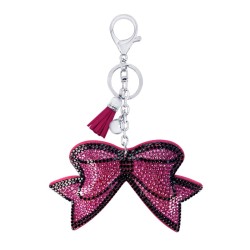 Crystal bow - metal keychainKeyrings