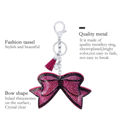 Crystal bow - metal keychainKeyrings