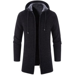 Pulôver elegante e quente - suéter com capuz longo
