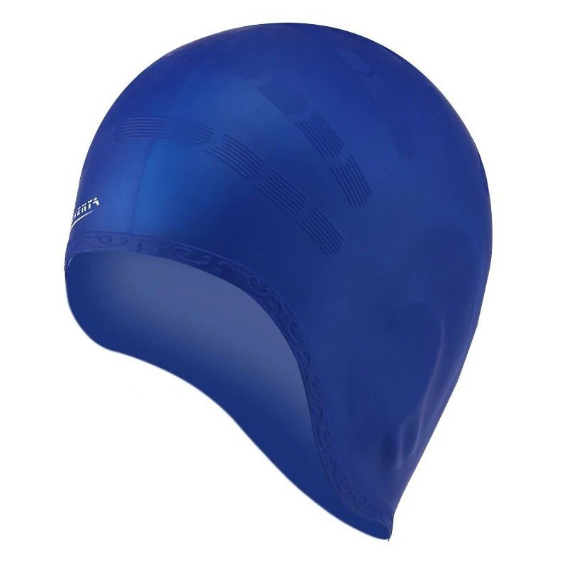 Touca de natação de silicone - orelhas / proteção para cabelos longos - à prova d'água