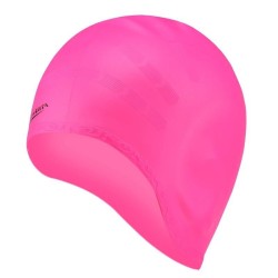 Touca de natação de silicone - orelhas / proteção para cabelos longos - à prova d'água