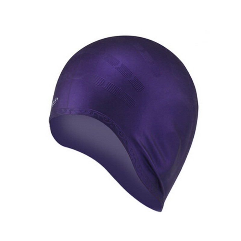 Touca de natação de silicone - orelhas / proteção para cabelos longos - à prova d'água