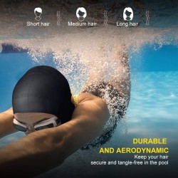 Silicone swimming cap - ears / long hair protection - waterproofSwimming