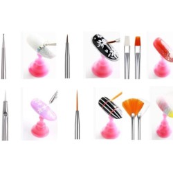 Pincéis de nail art - 15 peças