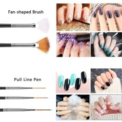 Conjunto de pincéis de nail art - com ferramentas pontilhadas