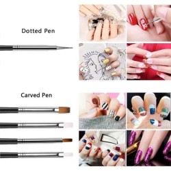 Conjunto de pincéis de nail art - com ferramentas pontilhadas