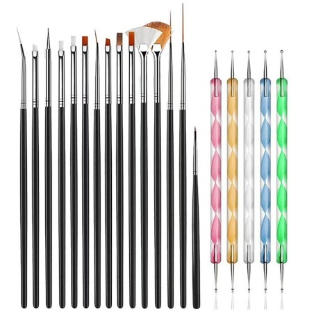 Conjunto de pincéis de nail art - com ferramentas pontilhadas