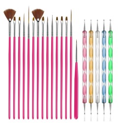 Conjunto de pincéis de nail art - com ferramentas pontilhadas