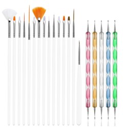 Conjunto de pincéis de nail art - com ferramentas pontilhadas