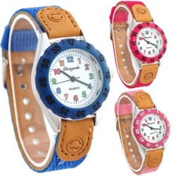 Relógio infantil moderno de quartzo - pulseira de couro