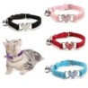 Coleira para cão/gato - ajustável - com coração de cristal/sino