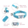 Coleira para cão/gato - ajustável - com coração de cristal/sino