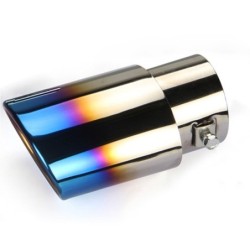 Tubo de escape de carro universal - silenciador - aço inoxidável - azul torrado