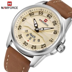 NAVIFORCE - relógio esportivo clássico - quartzo - pulseira de couro - à prova d'água