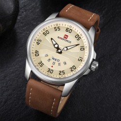 NAVIFORCE - relógio esportivo clássico - quartzo - pulseira de couro - à prova d'água