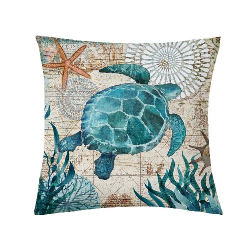 Fronha decorativa - tartaruga - âncora - sereia - 45 cm * 45 cm