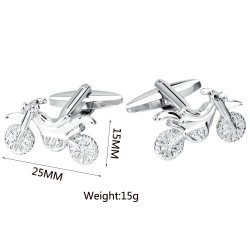 Motocicleta prateada - abotoaduras elegantes