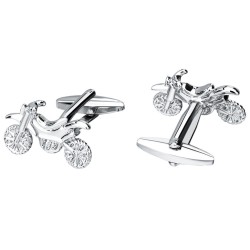 Motocicleta prateada - abotoaduras elegantes