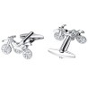 Motocicleta prateada - abotoaduras elegantes