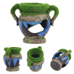 Vaso de resina com musgo - decoração de aquário