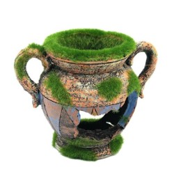 Vaso de resina com musgo - decoração de aquário
