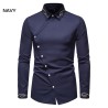Asymmetrical long sleeve shirt - decorative golden embroideryT-shirts