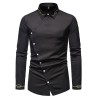 Asymmetrical long sleeve shirt - decorative golden embroideryT-shirts
