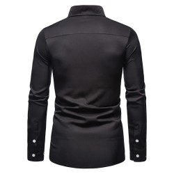 Asymmetrical long sleeve shirt - decorative golden embroideryT-shirts