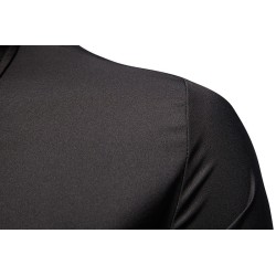 Camisa assimétrica de manga comprida - bordado dourado decorativo