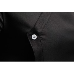 Camisa assimétrica de manga comprida - bordado dourado decorativo