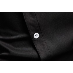 Camisa assimétrica de manga comprida - bordado dourado decorativo