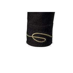 Camisa assimétrica de manga comprida - bordado dourado decorativo