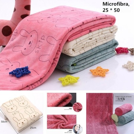 Toalha de banho macia para bebê - coelhos estampados