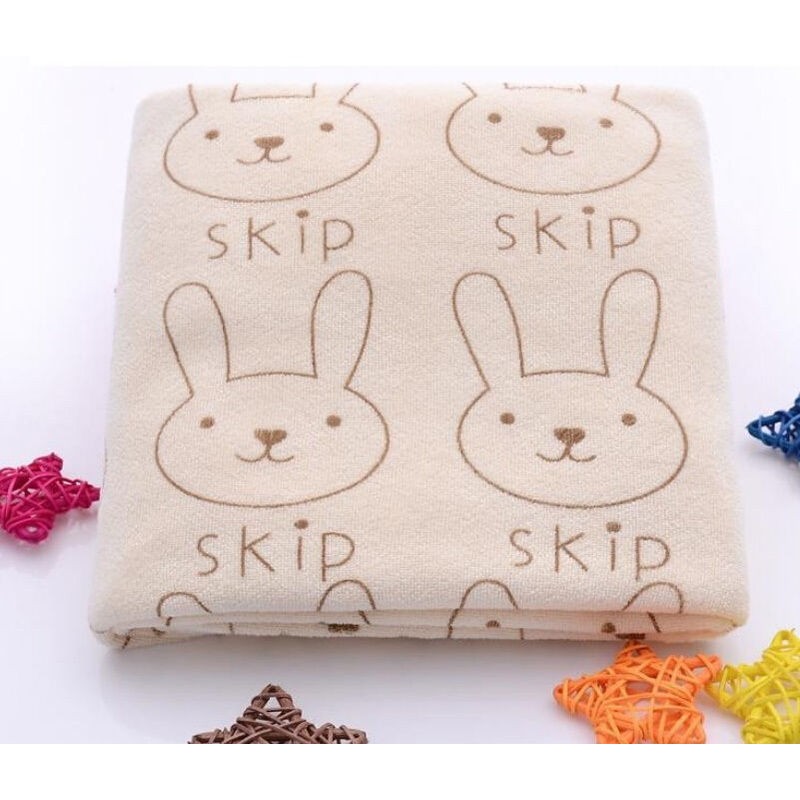 Toalha de banho macia para bebê - coelhos estampados