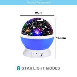 Lâmpada noturna LED - projetor de céu estrelado - giratória - 3W