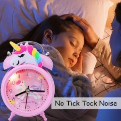 Alarm clock with double bell - clock with backlight - unicorn / dinosaur / astronautClocks